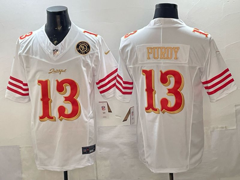 Men 2026 San Francisco 49ers #13 Purdy White Gold 5th generations Nike Limited NFL Jersey style 003->san francisco 49ers->NFL Jersey